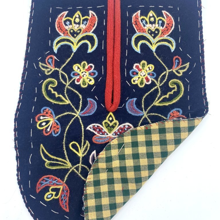 Tack together the front and back of the pocket and whip stitch the edges.